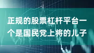 正规的股票杠杆平台一个是国民党上将的儿子